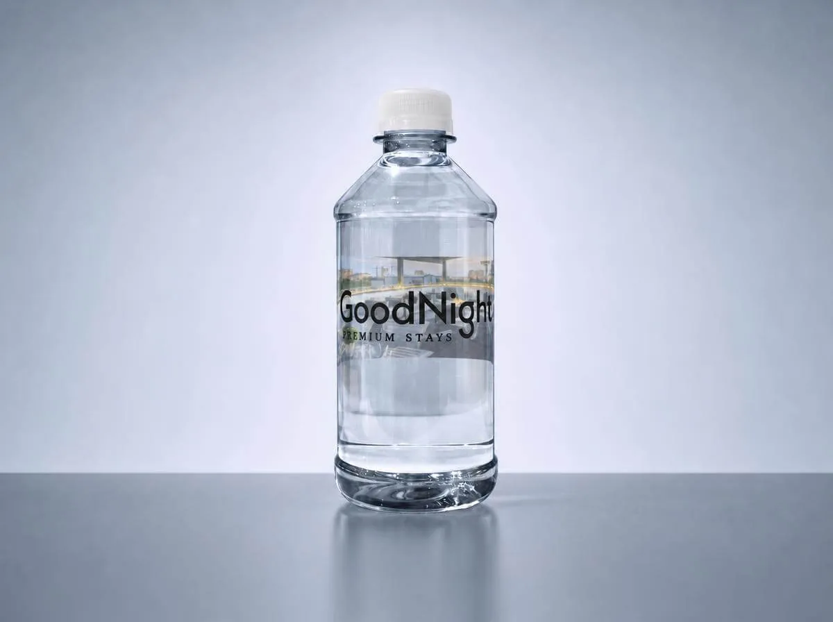 Custom-label water bottle for GoodNight Premium Stays
