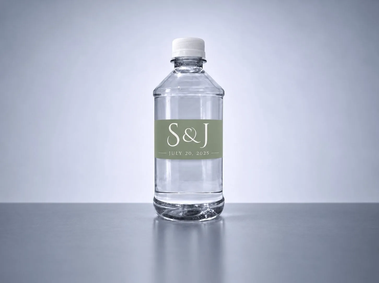 Custom-label water bottle for the S & J wedding
